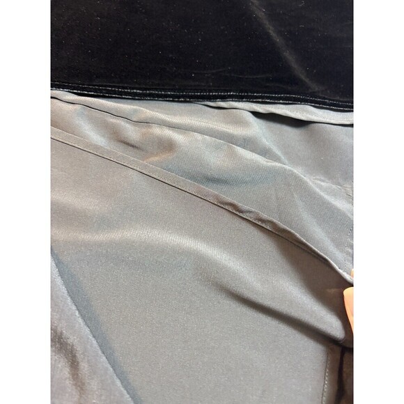 For Love & Lemons Colette Velvet Dress Black XS Wrap Midi Long Sleeve V-neck - Picture 9 of 13